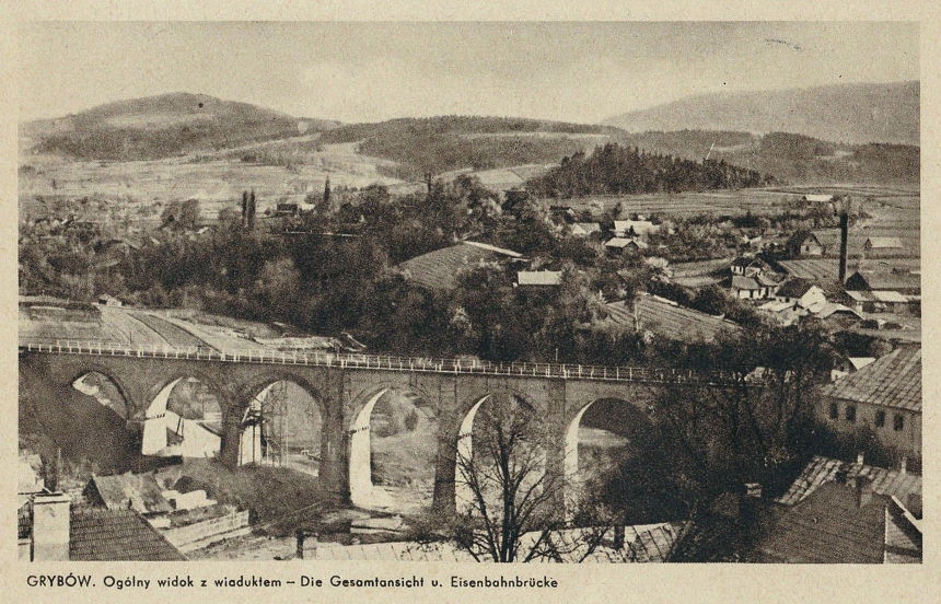 Most kolejowy w Grybowie nad rzeką Białą